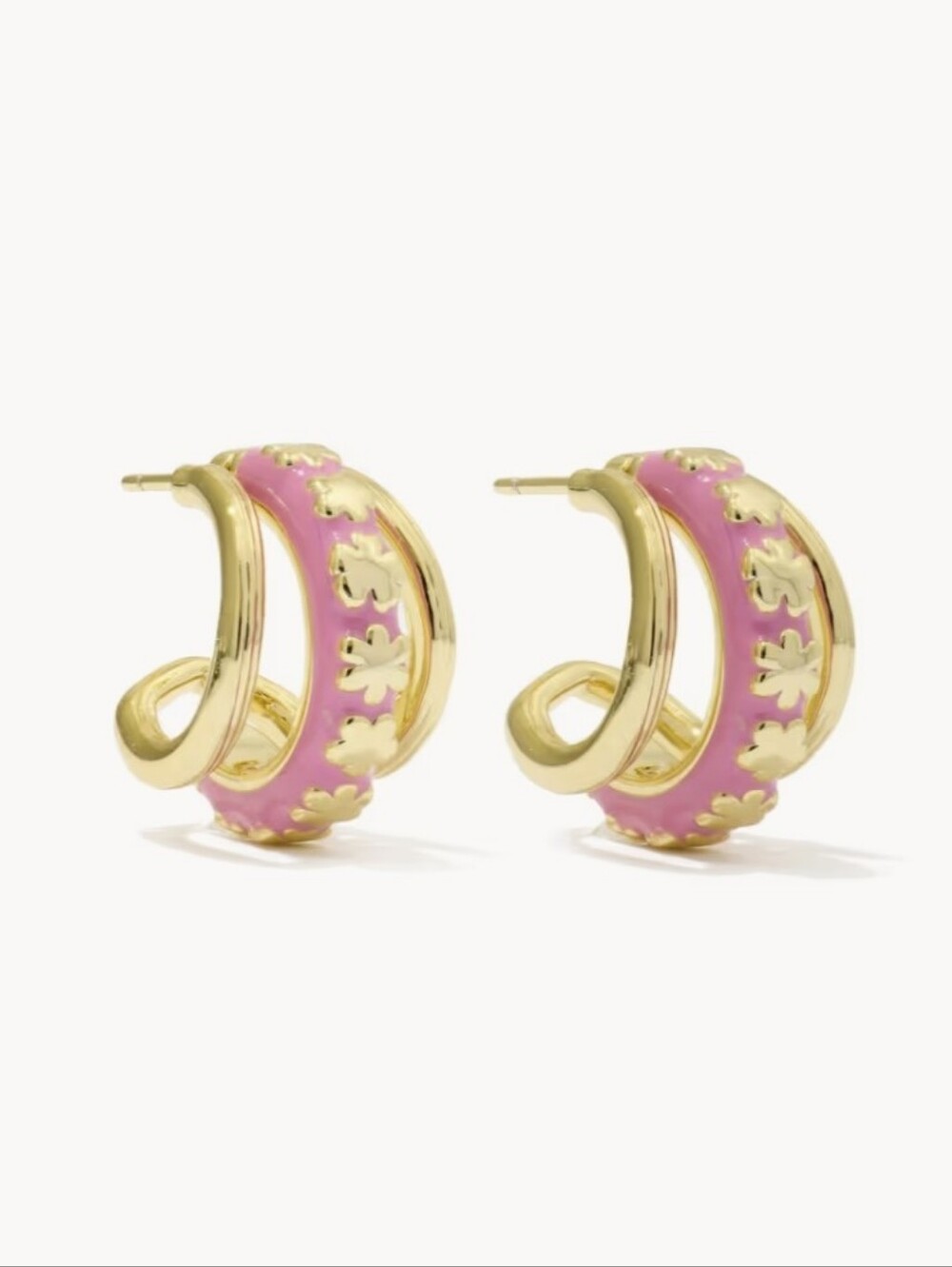 Kendra Scott Jane Gold Huggie Earrings - Pink
